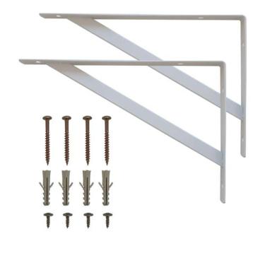 Imagem de Suporte Simples para Prateleira Mão Francesa Branco – Kit 2 unidades