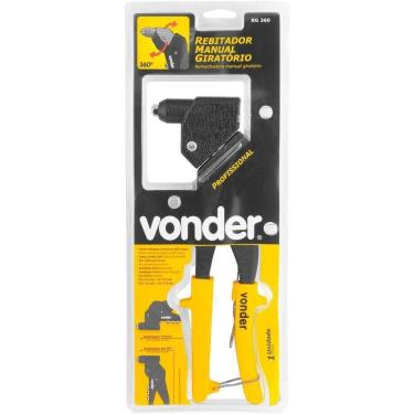 Imagem de Alicate Rebitadeira P/ Rebite Giratorio 360º Vonder 4 Bicos