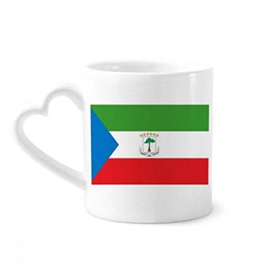 Imagem de Caneca com bandeira nacional da Guiné Equatorial Caneca país da África café cerâmica copo de coração de vidro