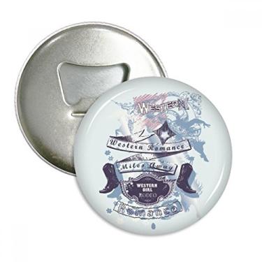 Imagem de Romance Sapatos de salto alto padrão de flores abridor de garrafa ímã de geladeira emblema multifuncional crachá