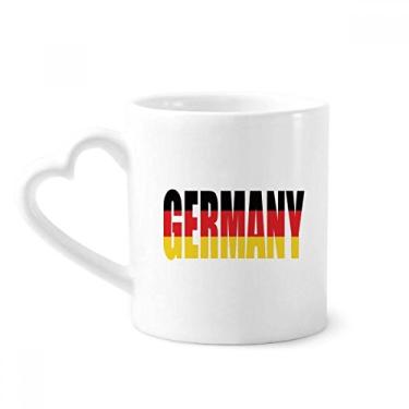 Imagem de Caneca com nome da bandeira do país da Alemanha caneca de café cerâmica copo de coração de vidro