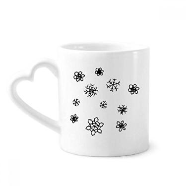Imagem de Caneca com estampa de floco de neve pintada à mão café cerâmica copo de coração de vidro