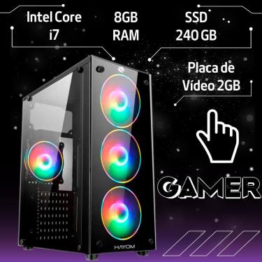 PC Gamer Completo AMD 6-Core CPU 3.8Ghz 8GB (Placa de vídeo Radeon R5 2GB)  SSD 240GB Kit Gamer Skill Monitor HDMI LED 19.5 com o Melhor Preço é no Zoom