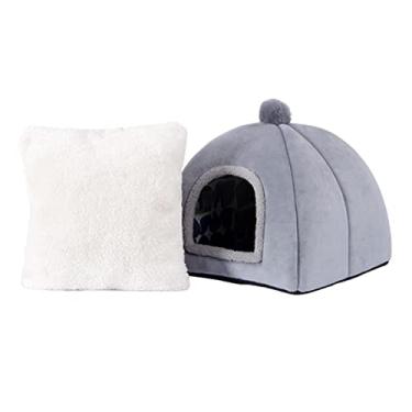 Imagem de cachorro interior - 2-em-1 Pet Tenda Cave Bed Nest Saco Dormir | Canil pelúcia para cães e gatos com almofada removível adequado para cães peque e gatos Fovolat