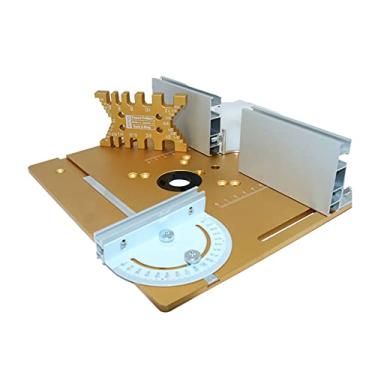 Imagem de Chusui Conjunto de 4 placas de inserção de mesa rotativa liga de alumínio fresadora de madeira máquina de aparar ferramenta auxiliar de gravação bancadas de carpintaria