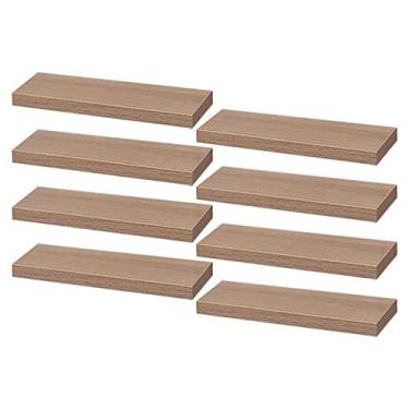 Imagem de Kit 8 Prateleiras 30 x 10cm Carvalho Suporte Invisível