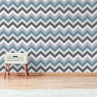 Imagem de Papel de Parede Chevron Cores Frias 57x270cm