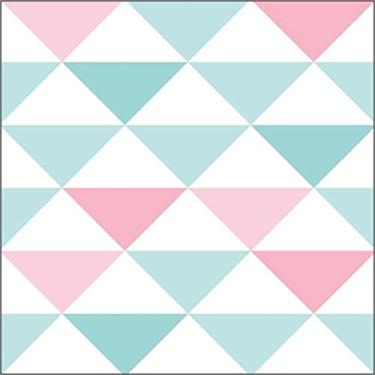 Imagem de Papel De Parede Infantil Brincar 3600 Vinílico Triangulo Azul Rosa
