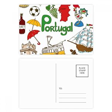Imagem de Cartão postal de aniversário com bandeira nacional de Portugal Landscap Animals
