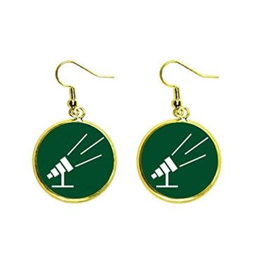 Imagem de Brinco feminino com pingente dourado de estrelas para observação de luz telescópica