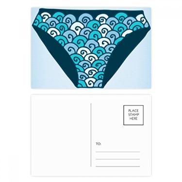 Imagem de Calção de banho azul, conjunto de cartão postal de aniversário, cartão de agradecimento