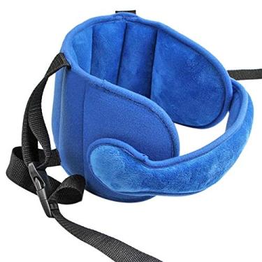 Imagem de MABES WAREHOUSE Travesseiro de dormir ajustável para cabeça de bebê com apoio para cabeça de assento infantil apoio de cabeça apoio de cabeça travesseiro de viagem infantil (azul)