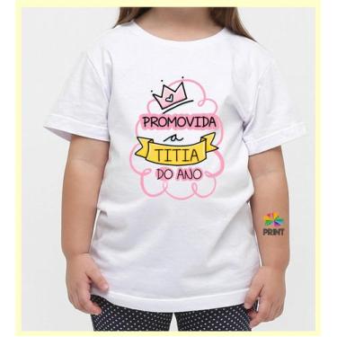 Imagem de Camiseta Infantil Promovida A Titia Do Ano  Est. Rosa  - Chá De Bebê R