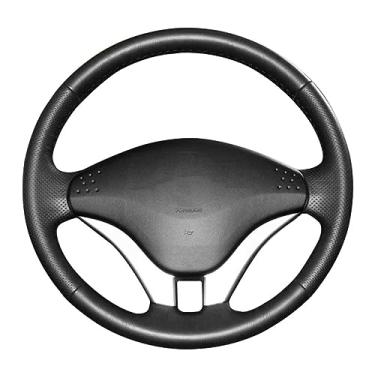 Imagem de Tampas de volante de carro de couro preto costuradas à mão, para Mitsubishi Pajero 2008 2009 2010 2011 V73 2011 L200