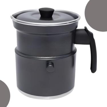 Imagem de Leiteira Térmica Fervedor Com Apito 1,5 Litros Em Alumínio Com Tampa Esmaltada Ferve Leite Chás Aguá Café (Cinza)