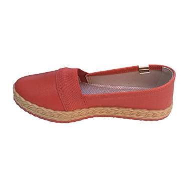 Imagem de Sapatilha Moleca Microperfuro Telha/Floral 5696.300 Tamanho:34;Cor:Laranja