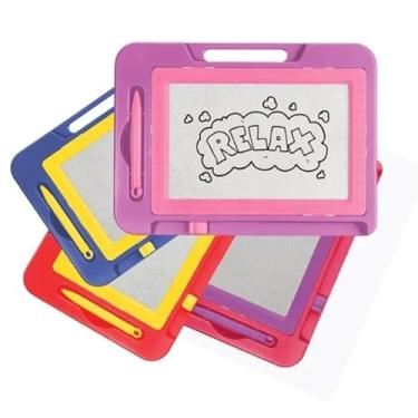 Imagem de Lousa Magica Infantil Com Caneta e Apagador Brinquedo Educacional Quadro Desenha Apaga Linha Premium M5 Armarinhos (Lilás)