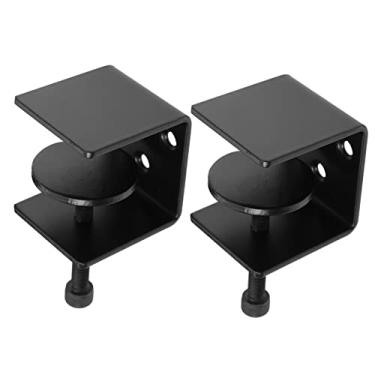 Imagem de Veemoon 2 Unidades Prateleira Divisória Suporte De Canto Suporte De Prateleira Flutuante Prateleiras De Metal Braçadeira De Mesa Colchetes Suporte Ajustável Suporte De Madeira Ferro Pesado