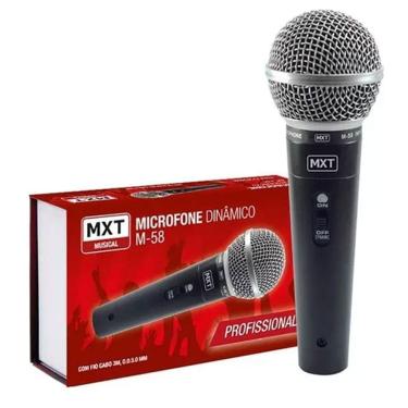 Imagem de Microfone Dinâmico Profissional Sm58 Mxt M-58 + Cabo 3m