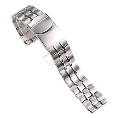 Imagem de 22 * 20mm pulseira de prata de aço inoxidável para relógio swatch pulseira de pulso masculino fecho dobrável de metal