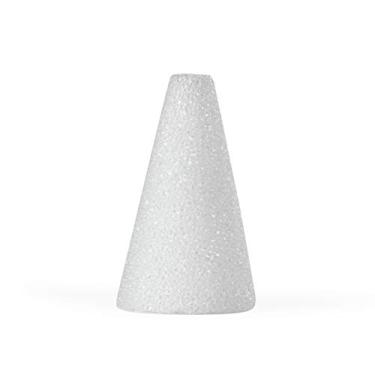 Imagem de Hygloss Products Cones de isopor – cones brancos para arranjos florais, artesanato e projetos "faça você mesmo" – 10 cm de altura e base de 6,35 cm – pacote com 12 (51404)