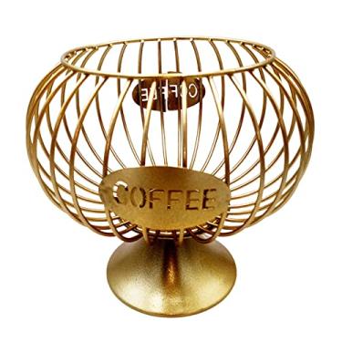 Imagem de Vintage Large Capacity Coffee Creamer Container Coffee Pod Storage Holder Bar Kitchen Countertop Mug Cup Coffee Accessories - Gold, Scoding/636 (Color : Gold, Size : Large)