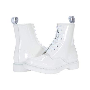 Imagem de Dr. Martens Bota feminina fashion de renda, Lâmpada branca patenteada, 36