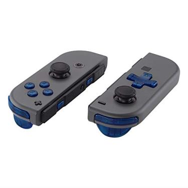 Imagem de Transparent Clear Blue D-pad ABXY Keys SR SL L R ZR ZL Trigger Buttons Springs, Replacement Full Set Buttons Kits for Nintendo Switch & Oled Joycon (Fits eXtremeRate Joycon D-pad Shell)