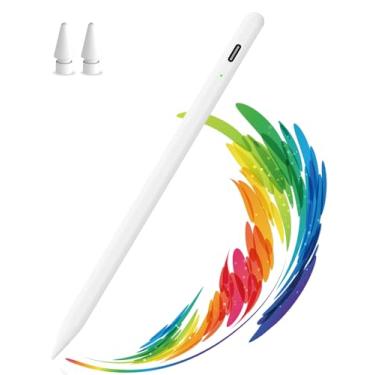 Imagem de Caneta Stylus para iPad Air 5ª geração, iPad Pencil 2ª geração com rejeição de palma, tecla de atalho, sensor de inclinação, carga rápida, compatível com iPad 6-10, Air 4/5, Pro 11/12,9'', Mini 5/6