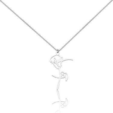 Imagem de BAUNA Kpop Colar de flores K-Pop Jewelry presente do exército coreano para fãs do exército de Bangtan, Aço inoxidável, incógnitas