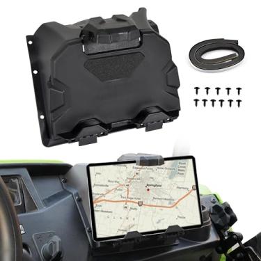 Imagem de POKIAUTO Suporte de dispositivo eletrônico para Honda Pioneer 520 500, suporte ajustável para tablet navegador GPS com caixa de armazenamento para Honda Pioneer 500 2015-2023/520 2021-2023 acessórios