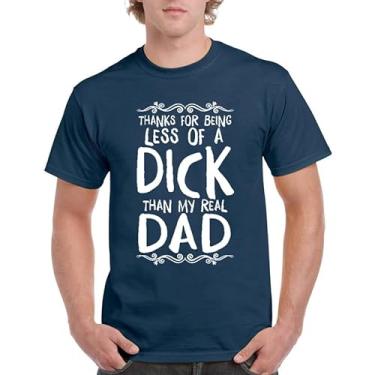 Imagem de Camiseta para pai Thanks for Being Less of a Dick Than My Real Dad Funny Fathers Day, Azul escuro, M