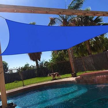 Imagem de Toldo para-sol quadrado Windscreen4less 20,3 x 20,3 cm com tiras brancas e toldo de abrigo UV durável para quintal externo de pátio - personalizado