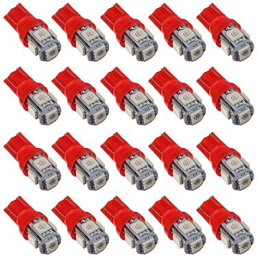 Imagem de EPLZON Vermelho DC 12V T10 194 168 Lâmpada LED Medidor Instrumento Cluster Painel Lâmpadas Dash Lights (pacote com 20 peças)