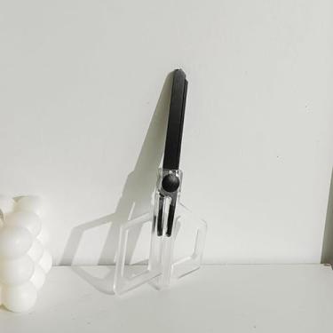 Imagem de Tesoura de escritório multiuso, cabo de acrílico transparente com revestimento não adesivo, fita preta fosca, faca de papel, tesoura de corte, artigos de papelaria, acessórios de mesa para escritório,