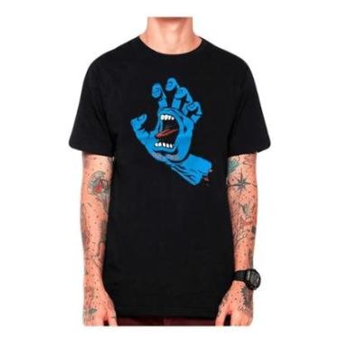 Imagem de Camiseta Santa Cruz Screaming Hand Blue / Preta-Masculino
