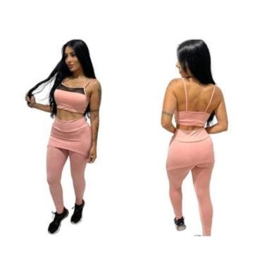 Imagem de Calça legging suplex saia tapa bumbum leg cintura alta fitness-Feminino