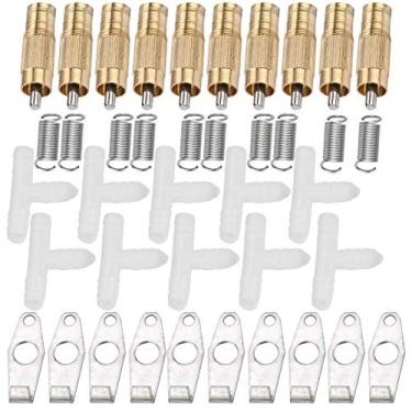 Imagem de Pacote com 10 alimentadores de água para coelho Sheens, alimentador automático de mamilo e roedor, de irrigação de aves (boca redonda branca)