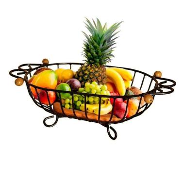 Imagem de Fruteira De Mesa Rustica Ferro E Madeira Artesanal