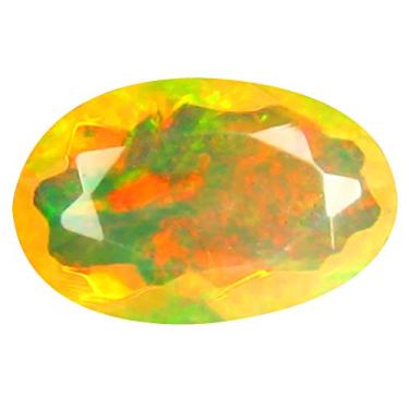Imagem de 1,09 ct AAA+ Gem de qualidade corte oval (10 x 6 mm) opala arco-íris não aquecida genuína e extraída da pedra preciosa solta da Terra