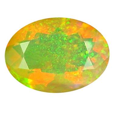 Imagem de 2,31 ct AAA+ Corte oval de qualidade de pedra premium (12 x 8 mm) opala arco-íris não aquecida genuína pedra preciosa solta