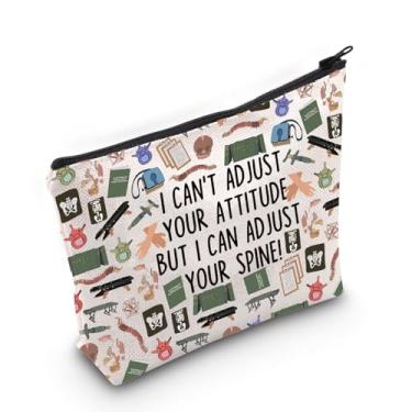 Imagem de LEVLO Bolsa cosmética de quiropraxia para presente de massagista I Can't Adjust Your Attitude But I Can Adjust Your Spine Zipper Pouch Bag Quiropractor Graduation Gift, I CAN'T ADJUST F Bag, 0