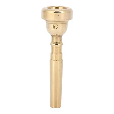 Imagem de Bocal de trompete, bocal de trompete de metal, acessórios de instrumento musical de trombetas para iniciantes e profissionais (Gold 5C)