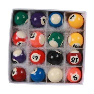 Imagem de rockible 16 peças mini bilhar, conjunto de bolas de mesa pequeno conjunto de bolas de piscina portátil conjunto para crianças para salas de jogos esporte