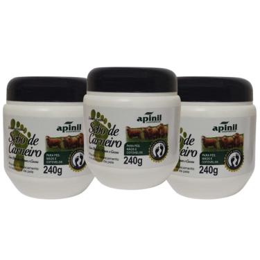 Imagem de Kit 3 Creme Hidratante Pés e Mãos C Argan e Sebo de Carneiro