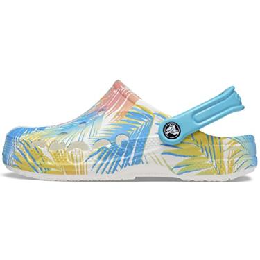 Imagem de Crocs Tamanco Baya com estampa sazonal, Tropical/branco, 43