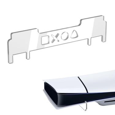 Imagem de lasuroa Suporte de acrílico horizontal para console Ps5 Slim, os acessórios básicos de suporte transparente são compatíveis com a máquina PlayStation 5 Slim Digital e Ultra HD