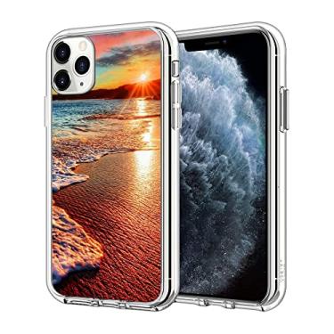 Imagem de Capa compatível com iPhone 13 Pro, incrível pôr do sol praia desejável vida marítima capa para iPhone iPhone transparente à prova de choque fina macia TPU capa protetora