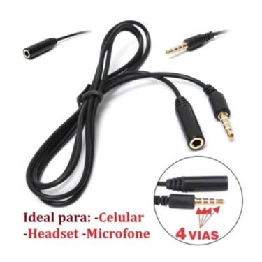 Imagem de Cabo Extensor P3 P2 Celular Fone De Ouvido Microfone - Alex Imports Mt