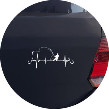 Imagem de Adesivo de Carro Amor Pela Pesca Pescaria - Cor Branco - Melhor Adesiv